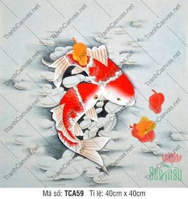 Tranh 2 Con Cá TCA59, Tranh Cá Đẹp