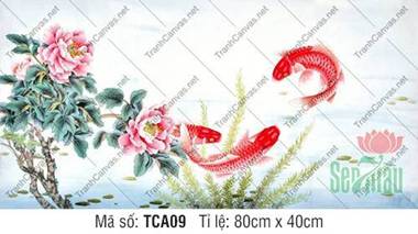 Tranh Cá Chép Phong Thủy TCA09, Bức Tranh Cá Chép