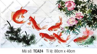 Tranh Canvas Cá Chép TCA24, Tranh Cá Chép Đẹp Nhất