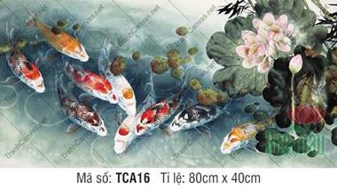 Tranh Cửu Ngư Cá Chép TCA16, Tranh Cá Chép