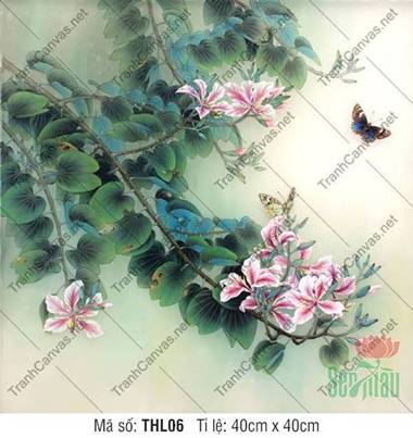 Tranh Hoa Và Bướm THL06, Tranh Hoa Lá