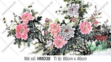 Tranh Hoa Mẫu Đơn Hiện Đại HMD30, Hình Hoa Mẫu Đơn