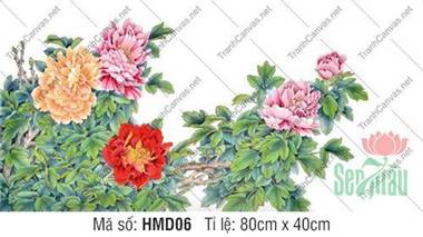 Tranh Hoa Mẫu Đơn Khổ Lớn HMD06, Hình Hoa Mẫu Đơn
