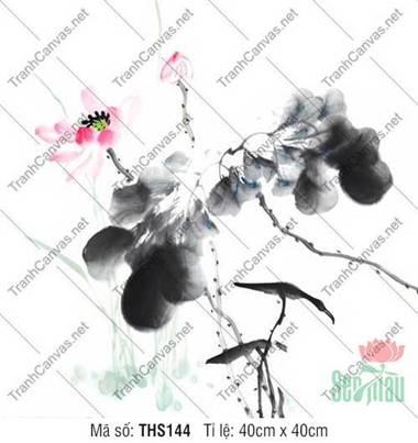 Hình Ảnh Hoa Sen THS144, Tranh Hoa Sen Phòng Khách