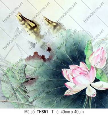 Hình Ảnh Tranh Hoa Sen Đẹp THS51, Tranh In Hoa Sen