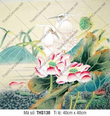 Hình Hoa Sen Đẹp Nhất THS130, Tranh Hoa Sen Canvas
