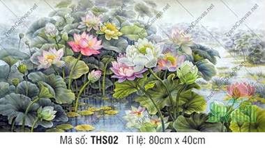 Tranh Hoa Sen Khổ Lớn THS02, Tranh Hoa Sen