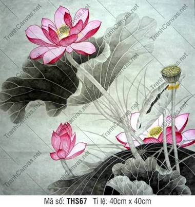 Tranh Hoa Sen Lớn THS67, Hình Ảnh Hoa Sen Đẹp Nhất