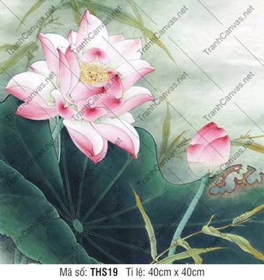Tranh Hoa Sen Treo Phòng Khách THS19, Tranh Hoa Sen