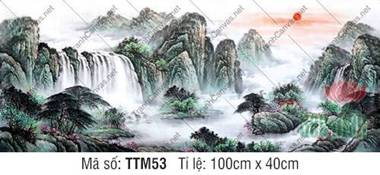 Bán Tranh Thủy Mặc TTM53, Tranh Núi Non Phong Thủy
