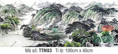 Bán Tranh Thủy Mặc TTM83, Tranh Núi Non Phong Thủy