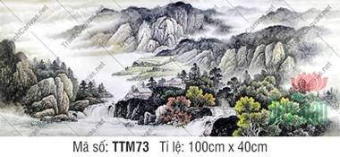 Bức Tranh Thủy Mặc TTM73, Tranh Thủy Mặc Đẹp Nhất