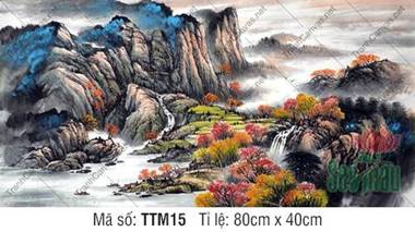 Tranh Núi Non Phong Thủy TTM15, Tranh Thủy Mặc