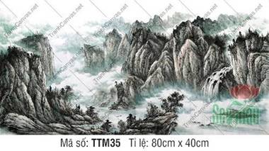 Tranh Thủy Mặc Khổ Lớn TTM35, Tranh Tường Thủy Mặc