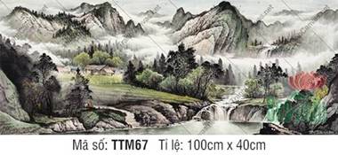 Tranh Thủy Mặc Núi Non TTM67, Tranh Tường Thủy Mặc