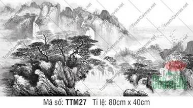 Tranh Thủy Mặc Sơn Thủy TTM27, Bức Tranh Thủy Mặc