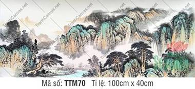 Tranh Thuỷ Mặc Treo Phòng Khách TTM70, Tranh Thủy Mặc