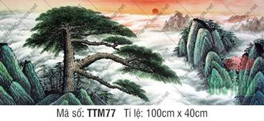 Tranh Tường Thủy Mặc TTM77, Tranh Thủy Mặc Núi Non
