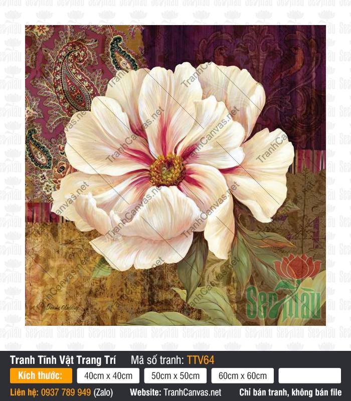 Tranh Vẽ Hoa Nghệ Thuật TTV64, Tranh In Tĩnh Vật, Tranh Tĩnh Vật Trang Trí, Tranh In Canvas