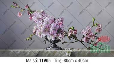 Tranh Tĩnh Vật Hoa Đào TTV05, Tranh Tĩnh Vật Hoa